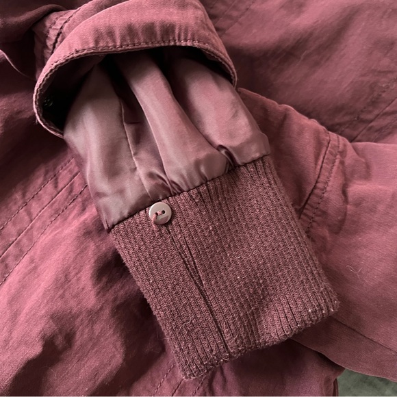 Ever New Faux Fur Lined Jacket Burgundy Gold Accents Size 2 Removable Lining - Picture 6 of 12